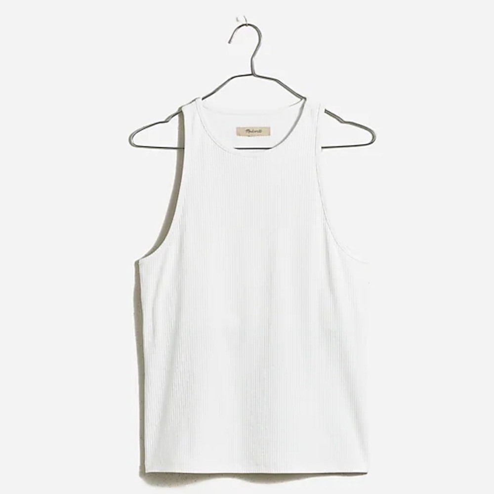 Madewell eyelet white Highneck Tank in Sleekhold
